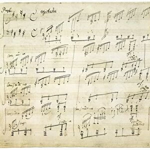 BEETHOVEN: SONATA, 1801. A page from Sonata in C Sharp Minor, Op