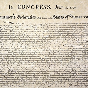 Detail of the beginning of the Declaration of Independence, 4 July 1776