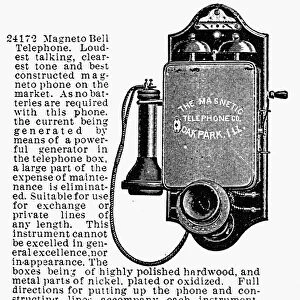 BELL TELEPHONE AD. 1895. From the Montgomery Ward & Co. mail-order catalogue of 1895