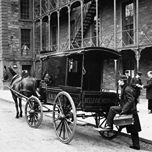 The Bellevue Hospital Ambulance in New York City. Photograph, 1895