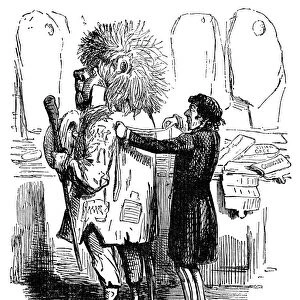BENJAMIN DISRAELI CARTOON. The state of the nation: Disraeli measuring the British Lion
