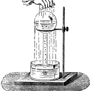 Benjamin Franklins experiment proving that the boiling point of water depends on the atmospheric pressure. Franklin partially evacuated a flask of water and demonstrated that he could find a new boiling point for every stage of evacuation