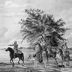 BERCZY: HURON HUNTERS. Huron Native Americans leaving their residence near Amherstberg