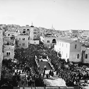 BETHLEHEM: CHRISTMAS. Christmas day procession in Bethlehem. Photograph, c1910
