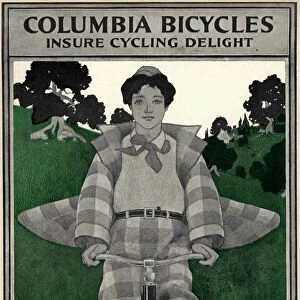 BICYCLE AD, 1896. American newspaper advertisement for Columbia bicycles, 1896