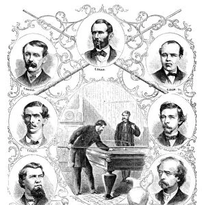 BILLIARDS TOURNAMENT, 1866. Grand billiard tournament in New York City. Engraving