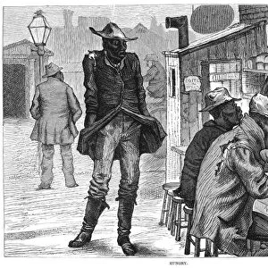 BLACK LIFE, 1877. Wood engraving from an American newspaper of 1877