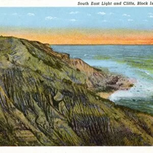 BLOCK ISLAND, c1905. South East Lighthouse and Cliffs, Block Island, Rhode Island
