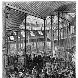 BOROUGH MARKET, 1873. Borough Market in London, England. Engraving, 1873