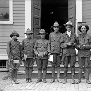 BOY SCOUTS, 1913. A group of Boy Scouts. Photograph, 1913