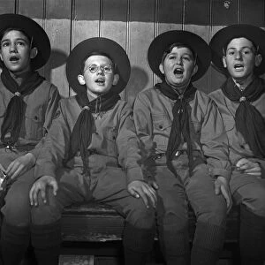 BOY SCOUTS, 1942. Portuguese Boy Scouts in New Bedford, Massachusetts. Photograph by John Collier