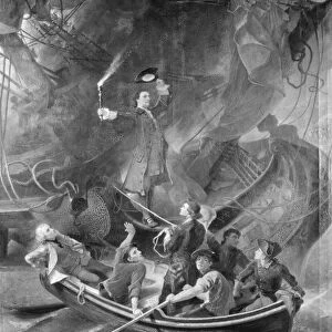 BOYCOTT: PEGGY STEWART. Colonial patriots burning the tea ship Peggy Stewart