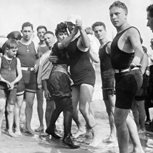 BRIGHTON BEACH, c1912. Dancing at Brighton Beach, Brooklyn, New York. Photograph, c1912