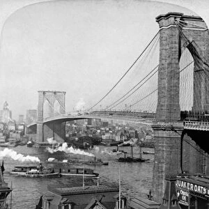 BROOKLYN BRIDGE, c1901. A view of the bridge looking from Brooklyn toward Manhattan, New York