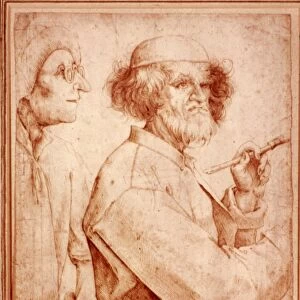 BRUEGEL: PAINTER, 1565. Pieter Bruegel the Elder: The Painter and the Connosseur. Pen drawing, c1565