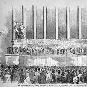 BUCHANAN INAUGURATION. The inauguration of James Buchanan as the 15th President of the United States at the Capitol, Washington, D. C. on 4 March 1857