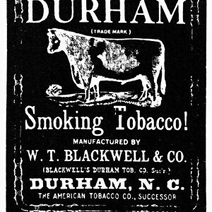 BULL DURHAM TOBACCO, 1864. Trademark symbol for Bull Durham tobacco, 1864