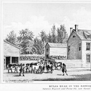 The Bulls Head Tavern in the Bowery as it appeared in 1783: lithograph, 1861