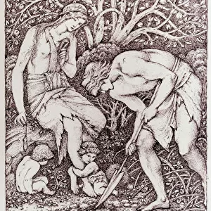 BURNE-JONES: ADAM & EVE. When Adam delved and Eve span