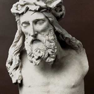 Bust of Christ Crucified. Marble, 1395-99, by Claus Sluter