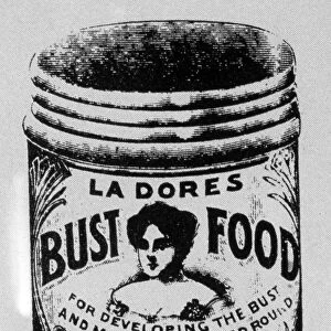 BUST CREAM ADVERTISEMENT. American advertisement for a two ounce jar of La Dore Bust Cream, late 19th or early 20th century