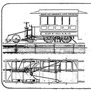 CABLE CAR: PATENT, 1873. Original patent drawing for Andrew Smith Hallidies cable car system