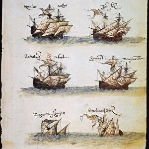 CABRAL: FLEET, 1500. Six of the 13 Portuguese ships in Pedro Alvares Cabrals expedition
