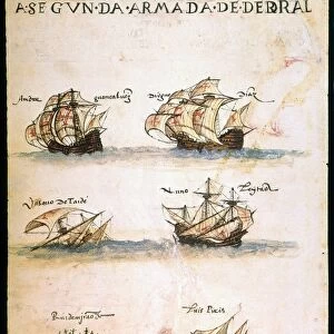 CABRAL: FLEET, 1500. Seven of the 13 Portuguese ships in Pedro Alvares Cabral s