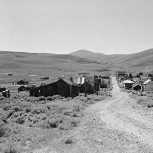 CALIFORNIA: BODIE, 1962. Green street in the ghost town of Bodie, California, which