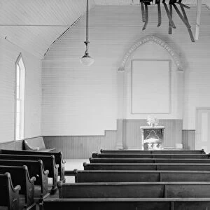 CALIFORNIA: BODIE, 1962. The interior of the Methodist church in the ghost town of Bodie