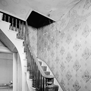 CALIFORNIA: BODIE, 1962. Staircase of the D. V. Cain House in the ghost town of Bodie