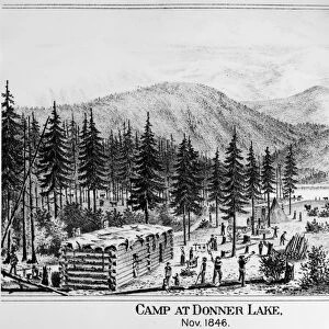 CALIFORNIA: DONNER LAKE. Camp at Donner Lake in northern California as it appeard