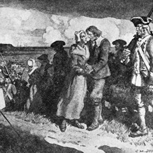 CANADA: ACADIAN EXPULSION. The expulsion of the French settlers of Acadia to the