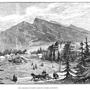CANADA: BANFF, 1888. View of Banff, British Columbia, from the Canadian Pacific Railroad