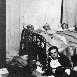 CANADA: GREAT DEPRESSION, 1930. Seven men share one bedroom during the Great Depression in Canada, 1930