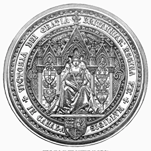 CANADA: GREAT SEAL. Great Seal of the Dominion of Canada. Wood engraving, 1869