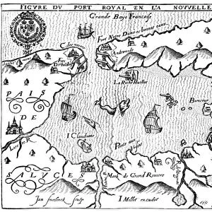 CANADA: PORT ROYAL, 1609. Lescarbots map of Port Royal, or Annapolis Basin, 1609