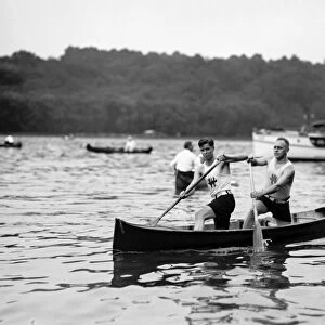 CANOE REGATTA, 1924. Competitors at the Canoe Regatta and Water Carnival on the