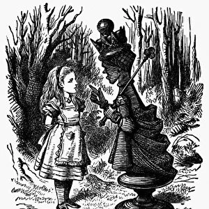 CARROLL: LOOKING GLASS. Alice and the Red Queen. Wood engraving after Sir John Tenniel for the first edition of Lewis Carrolls Through the Looking Glass, 1872