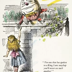 CARROLL: LOOKING GLASS. Humpty Dumpty offers Alice his hand