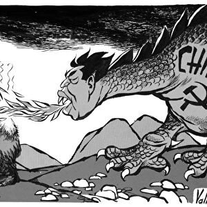 CARTOON: BEAR AND DRAGON. Cartoon comment on contentious relations between the Soviet Union