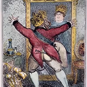 CARTOON: GEORGE IV, 1820. Reflection (To be, or not to be?)