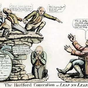 CARTOON: HARTFORD CONVENTION, 1815. The Hartford Convention or Leap No Leap