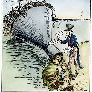 CARTOON: IMMIGRATION, 1921. The Only Way to Handle It