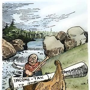 CARTOON: INCOME TAX, 1913. In Safe Waters at Last