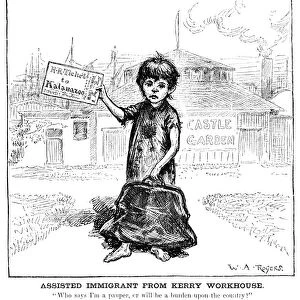 CARTOON: IRISH IMMIGRATION. Assisted Immigrant from Kerry Workhouse. Who says I m a pauper