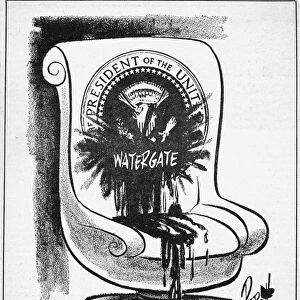 Cartoon by John Pierotti for the New York Post, 14 May 1973, on the damage being done to the office of the presidency as a result of President Richard Nixons involvement in the Watergate scandal