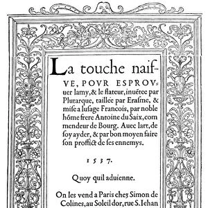CARTOUCHES, 1537. Woodcut, French, 1537