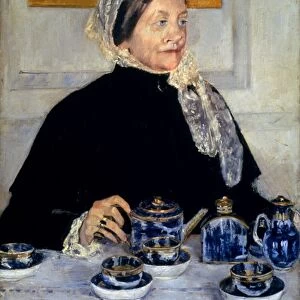 CASSATT: LADY AT TEA, 1885. The Lady at the Tea Table. Oil on canvas by Mary Cassatt