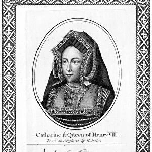 CATHERINE OF ARAGON (1485-1536). First wife of King Henry VIII of England. Etching